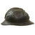 Original French WWI Field-Modified Model 1915 Adrian Helmet in Horizon Blue with Artillery RF Badge 1st Pattern Liner - German Chinstrap Mounts Bent & Attached to Bales Original Items
