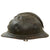 Original French WWI Field-Modified Model 1915 Adrian Helmet in Horizon Blue with Artillery RF Badge 1st Pattern Liner - German Chinstrap Mounts Bent & Attached to Bales Original Items