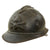 Original French WWI Field-Modified Model 1915 Adrian Helmet in Horizon Blue with Artillery RF Badge 1st Pattern Liner - German Chinstrap Mounts Bent & Attached to Bales Original Items