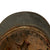 Original French WWI Field-Modified Model 1915 Adrian Helmet in Horizon Blue with Artillery RF Badge 1st Pattern Liner - German Chinstrap Mounts Bent & Attached to Bales Original Items