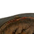 Original French WWI Field-Modified Model 1915 Adrian Helmet in Horizon Blue with Artillery RF Badge 1st Pattern Liner - German Chinstrap Mounts Bent & Attached to Bales Original Items