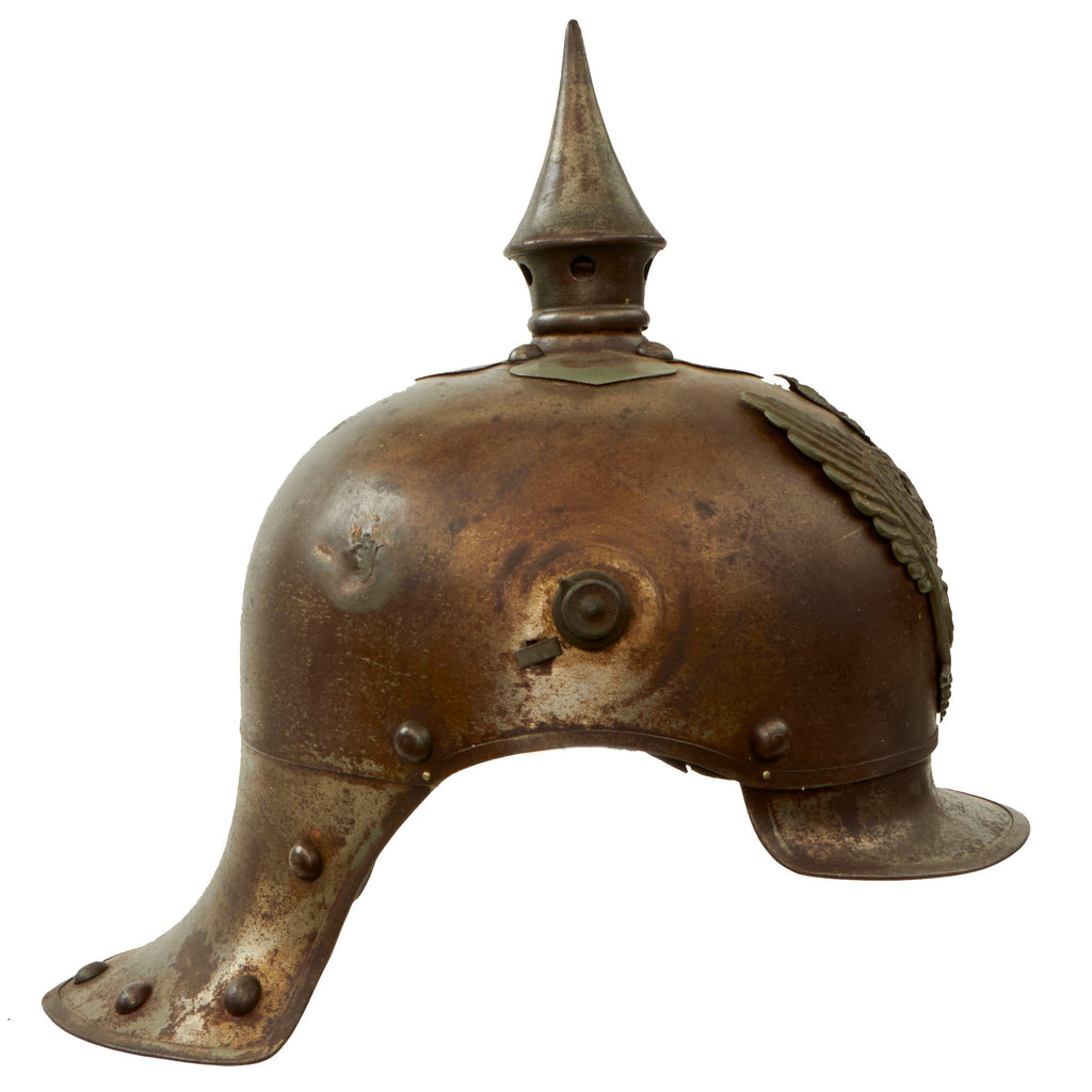 Original German WWI Prussian M1915 Jäger zu Pferde Lobster Tail Pickelhaube Helmet Shell by Otto Nachtigall of Berlin - Dated 1915 Original Items