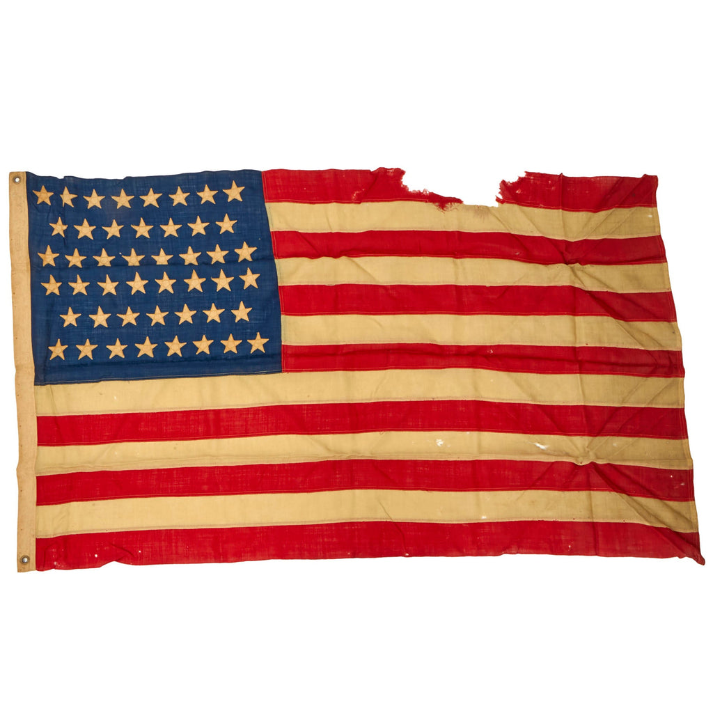 Original U.S. Pre-WWI 1907-1912 46 Star Multi-Piece Cloth National Flag - 37½ x 62” Original Items