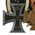 Original German WWI & WWII Era Medal Bar with Iron Cross & 25 Year Faithful Service Medal with Attached Mini-Medal Stickpin Featuring Wound Badge Original Items