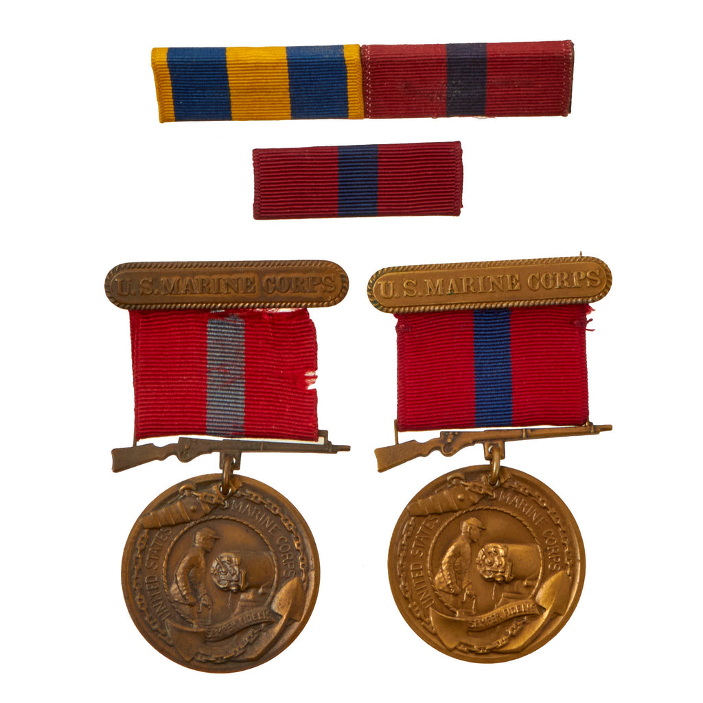 Original U.S. WWI Era USMC Marine Corps Good Conduct Medal & Ribbon Lot - 4 Items Total Original Items