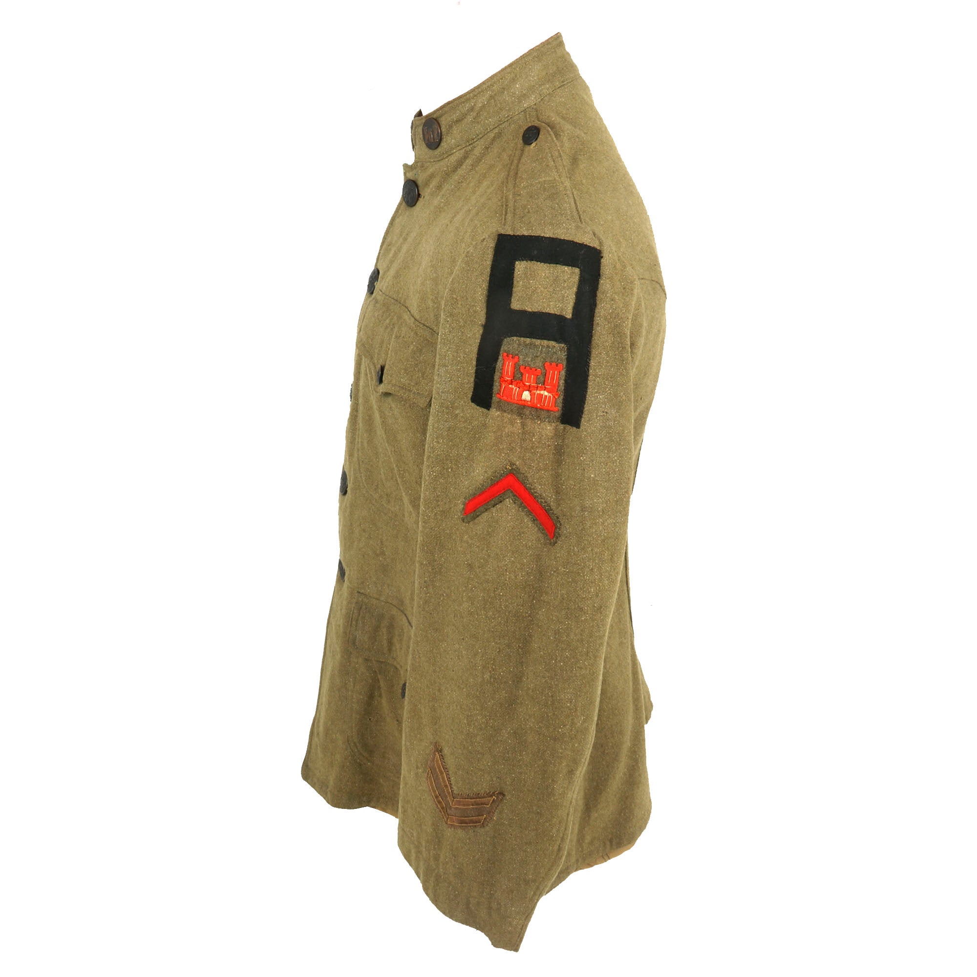 【Sale】1910s WW1 US Armyジャケット 米軍 Original U.S. WWI 1st Army Engineer Sergeant's Uniform Jacket with