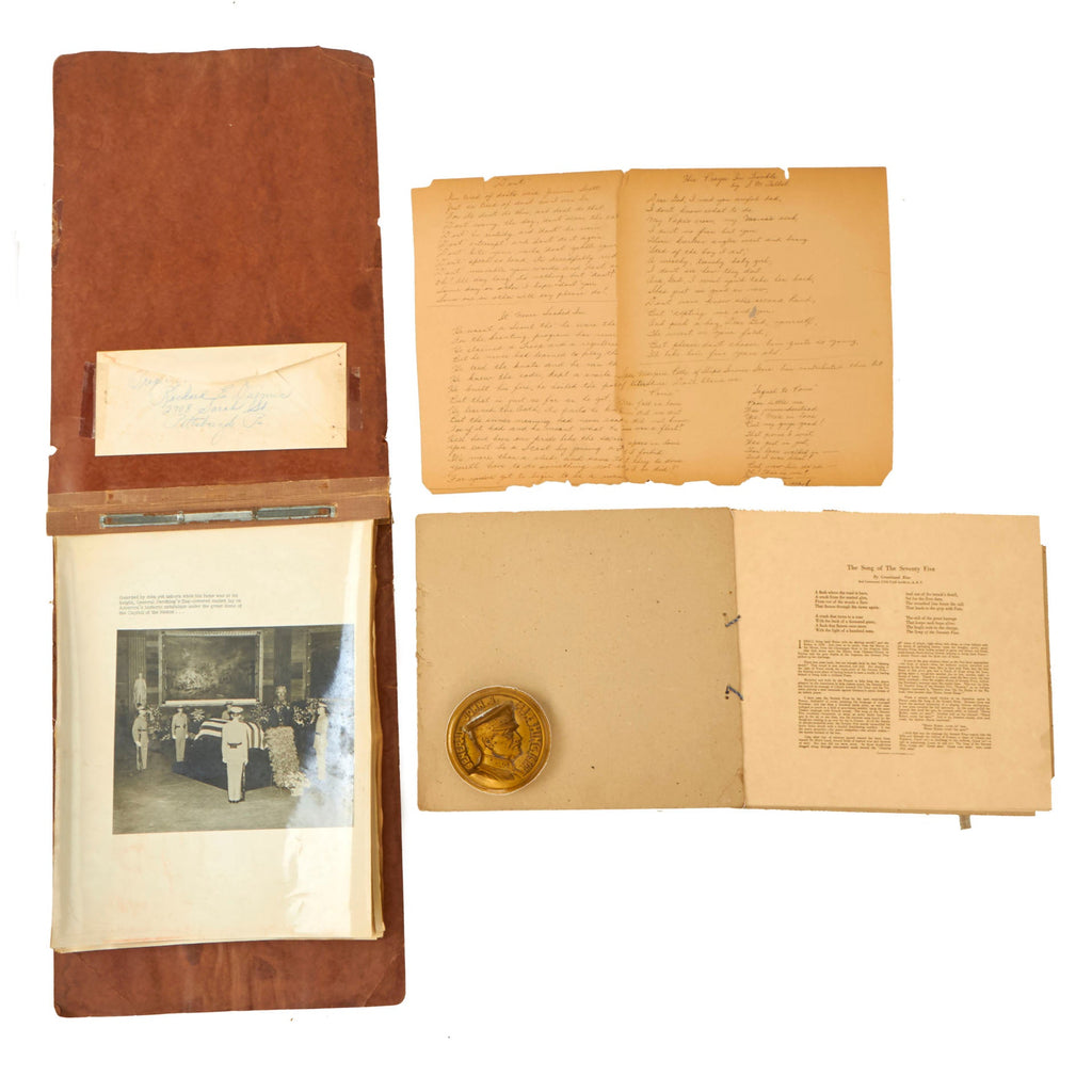 Original U.S. WWI General John “Black Jack” Pershing Pallbearer Grouping with Funerary Book & Request Note to Master Sergeant Frank Dumick Original Items