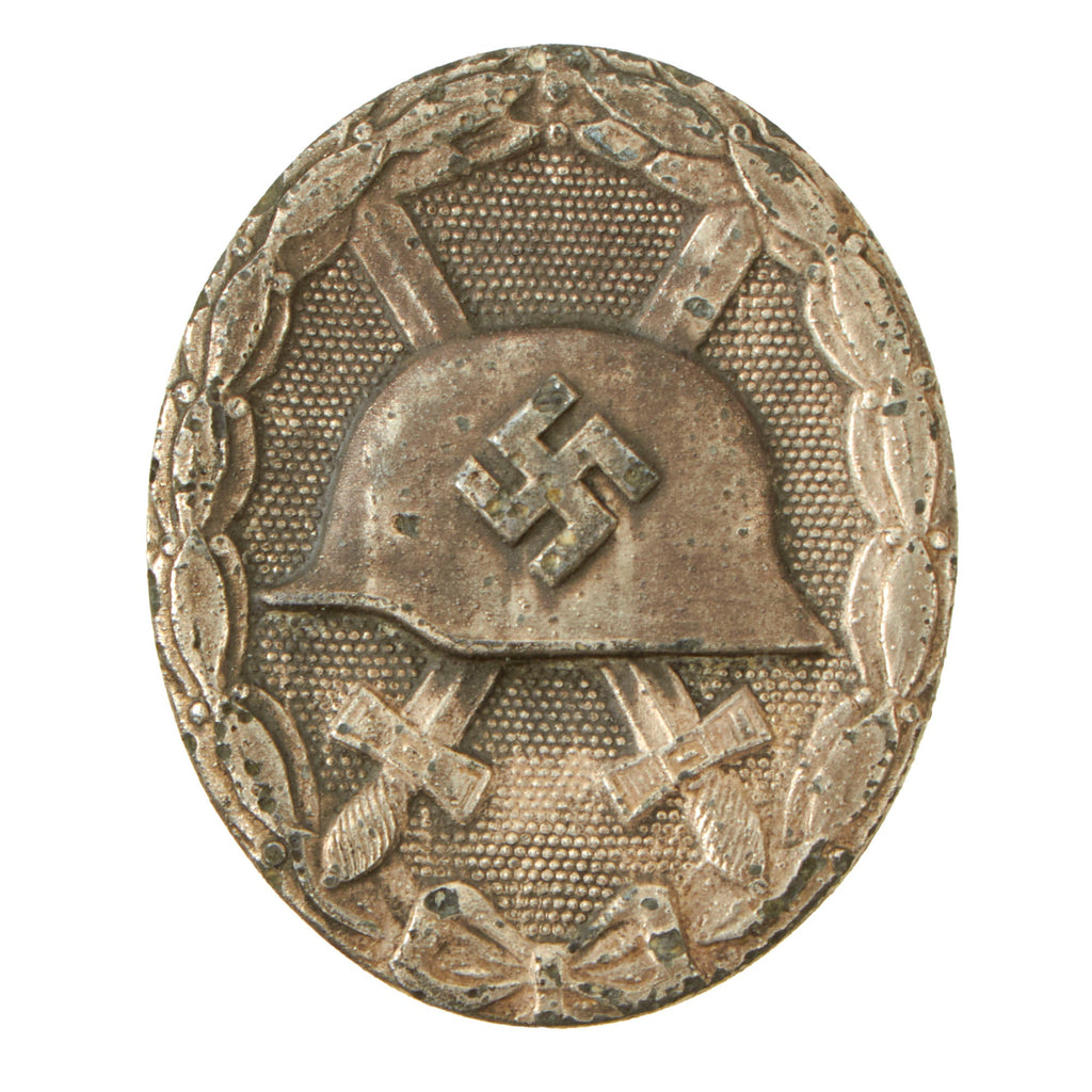 Original German WWII Named Second Class Silver Wound Badge with Research - Unmarked Solid Back Original Items