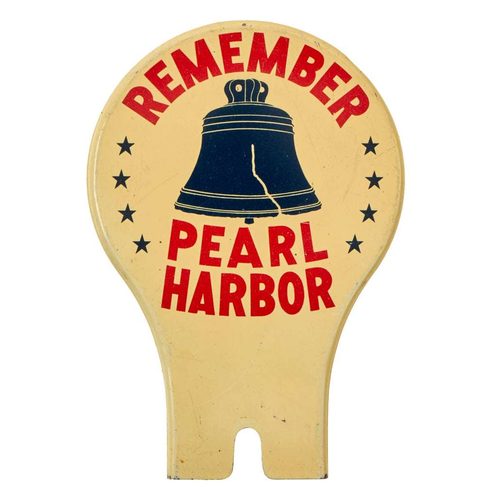 Original WWII U.S. Homefront “Remember Pearl Harbor” Liberty Bell License Plate Topper Original Items