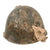 Original U.S. Operation Iraqi Freedom Iraqi-Used Wz50 Steel Helmet with Tattered Tan Helmet Cover Fragments