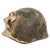 Original U.S. Operation Iraqi Freedom Iraqi-Used Wz50 Steel Helmet with Tattered Tan Helmet Cover Fragments