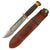 Original U.S. WWII Private Purchase Fighting Knife with Staghorn Pommel & Leather Belt Sheath by Marble Arms of Gladstone, Michigan Original Items