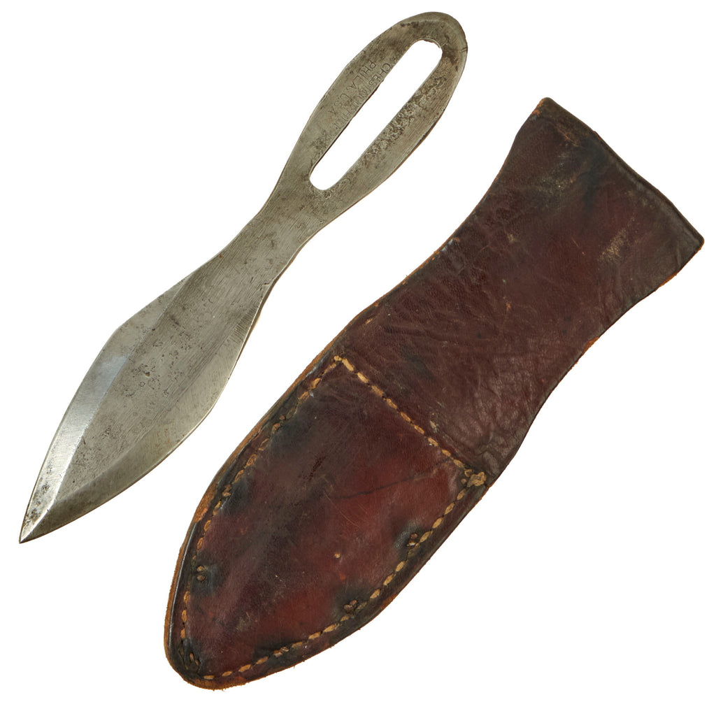 Original U.S. WWII Era Knife Crafters Throwing Knife in Original Sheath Original Items