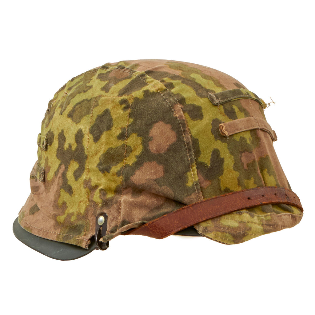 Original German WWII M42 Steel Helmet with Post War Sewn Waffen SS Oak Pattern A Cover and 1943 Dated 61cm Liner - Stamped ckl68 Original Items