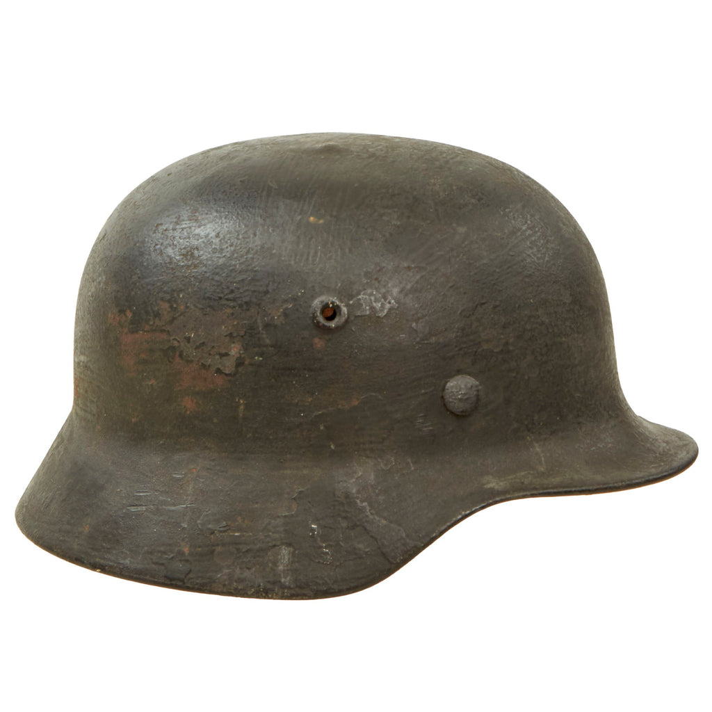 Original German WWII M40 Repainted Helmet with 1940 Dated 56cm Liner - NS64 Original Items