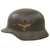 Original German WWII Single Decal Luftwaffe M40 Helmet with Liner & Partial Chinstrap - Stamped Q64 Original Items