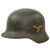 Original German WWII Single Decal Luftwaffe M40 Helmet with Liner & Partial Chinstrap - Stamped Q64 Original Items