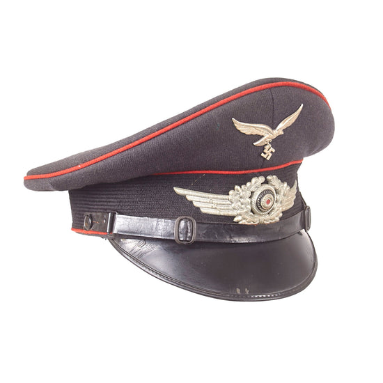 Original German WWII Named Luftwaffe Flakkorps Artillery EM/NCO Schirmmütze Visor Cap - Size 57 Original Items