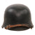 Original German WWII M34 Square Dip NSDAP Double Decal Civic Police Steel Helmet with Chinstrap and Liner Remnants - Ordnungspolizei Original Items