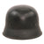 Original German WWII M34 Square Dip NSDAP Double Decal Civic Police Steel Helmet with Chinstrap and Liner Remnants - Ordnungspolizei Original Items