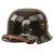 Original German WWII M34 Square Dip NSDAP Double Decal Civic Police Steel Helmet with 58cm Liner & Chinstrap - Ordnungspolizei Original Items