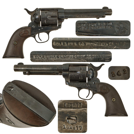 Original U.S. Colt .38 Special Single Action Army SAA Revolver Made in 1895 with Replaced 5 1/2" Barrel and Cylinder - Serial 162677 Original Items