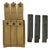 Original U.S. WWII USMC Set of Two 1944 Dated Thompson .45 Submachine Gun Magazine Pouches by Russell Mfg. Co. with Six Magazines by Crosby & Seymour
