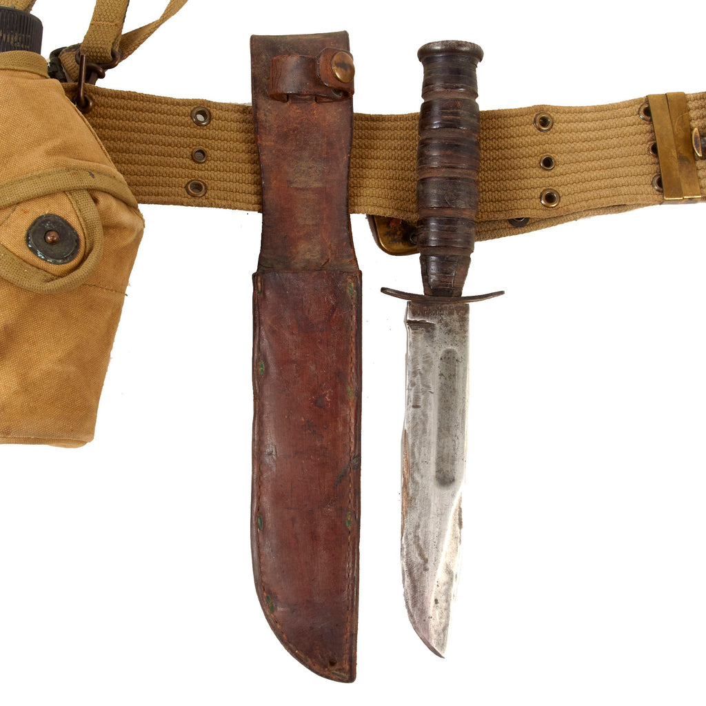 Original U.S. WWII USMC M1936 Belt Rig with Camillus USMC Ka-Bar Knife ...