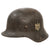 Original German WWII Heer Army Single Decal M42 Helmet with 1940 Dated 55cm Liner & Chinstrap Remnants - Stamped ET62 Original Items