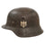Original German WWII Heer Army Single Decal M42 Helmet with 1940 Dated 55cm Liner & Chinstrap Remnants - Stamped ET62 Original Items