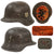 Original German WWII Heer Army Single Decal M42 Helmet with 1940 Dated 55cm Liner & Chinstrap Remnants - Stamped ET62 Original Items