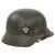 Original German WWII Extra Small Double Decal NSDAP Civic Police M40 Steel Combat Helmet with 1942 Dated 53cm Liner & Chinstrap - Stamped hkp60 Original Items