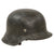 Original German WWII Heer Army Age Toned Single Decal M42 Helmet with 1940 Dated 57cm Liner and Broken Chinstrap - Stamped EF64 Original Items