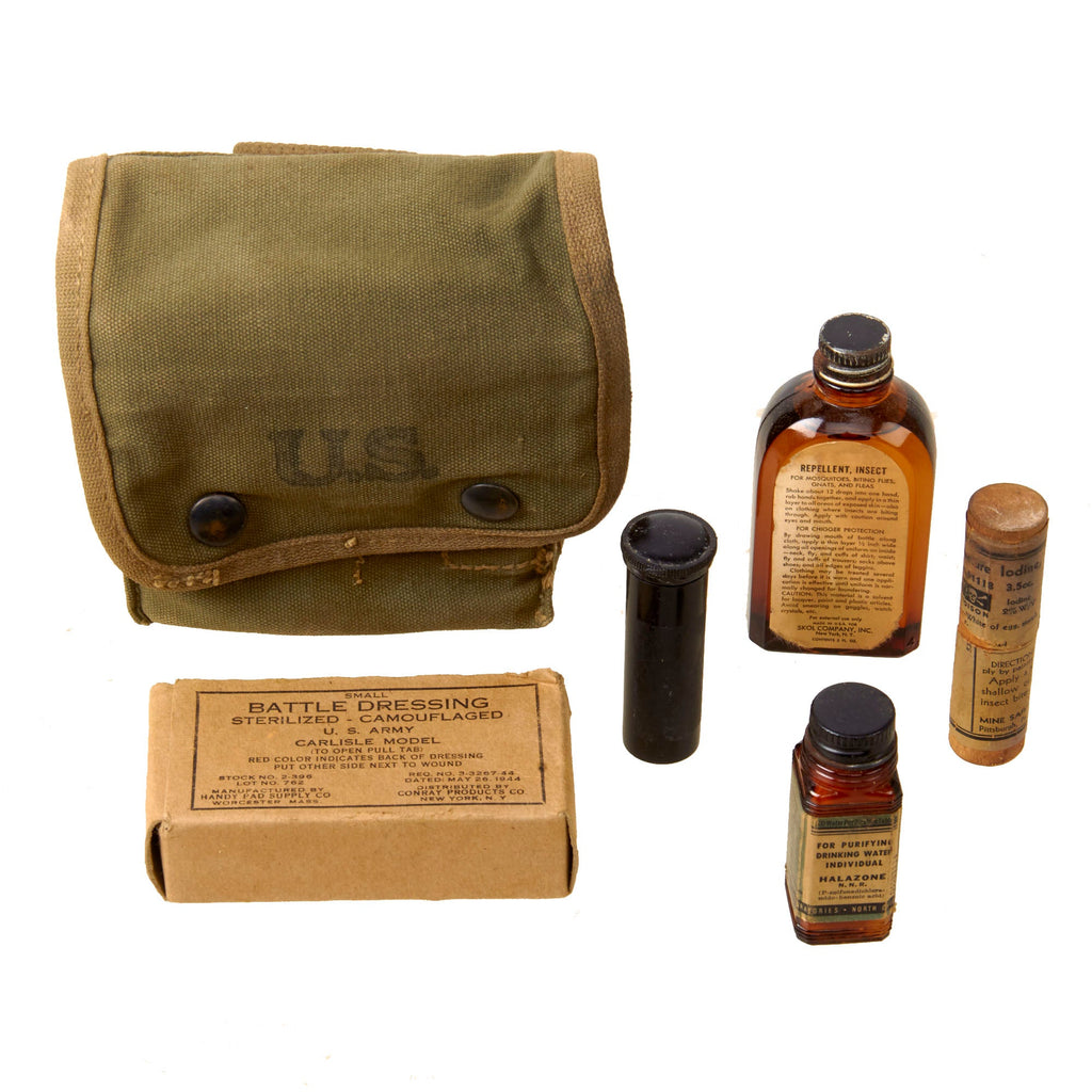 Original U.S. WWII M2 Jungle Medical Aid Kit with Contents by Kadin - Dated 1944 Original Items