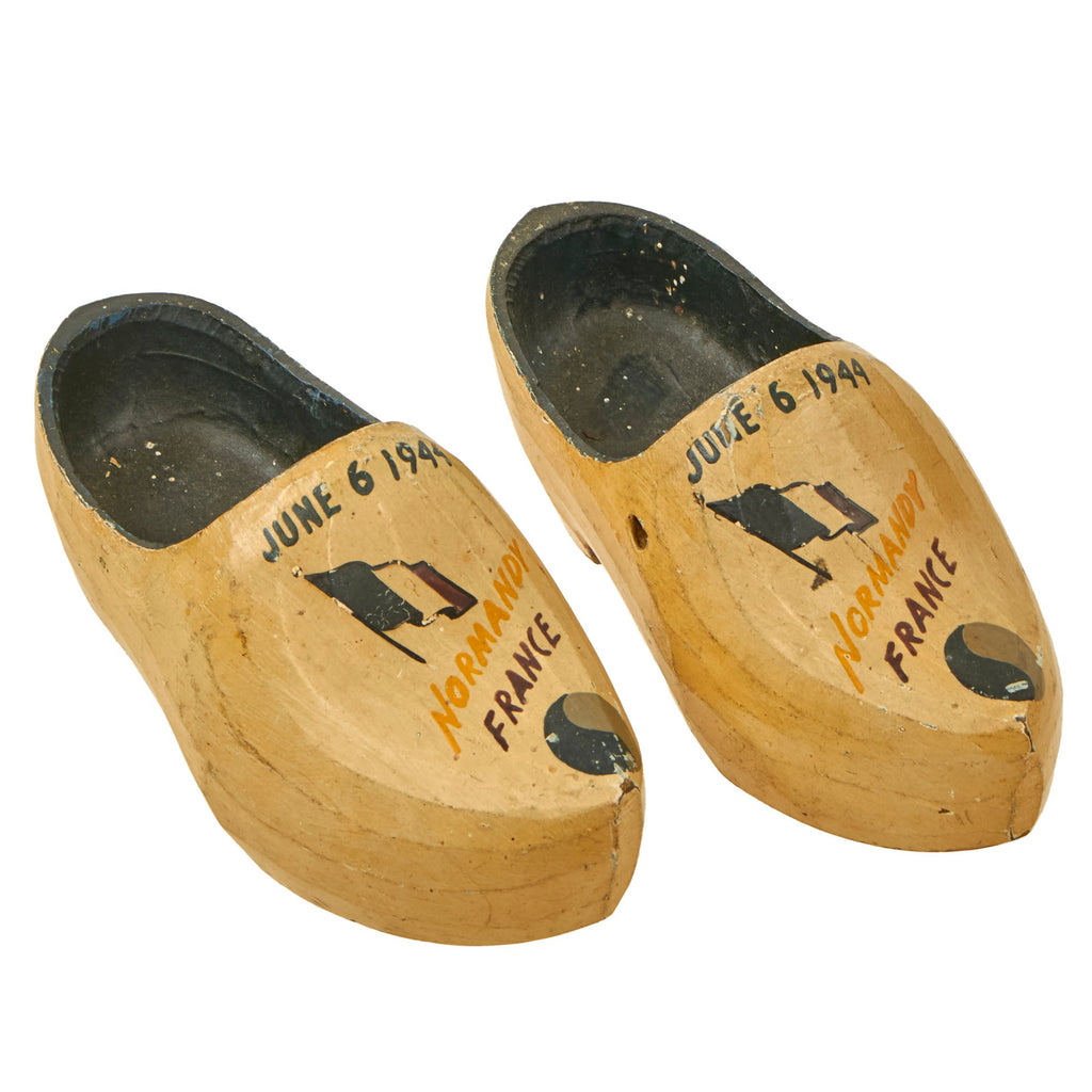 Original U.S. WWII Bring Back French Sabot Wooden Clogs 29th Infantry Division Marked Normandy June 6 1944 Original Items