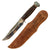 Original U.S. WWII PAL RH-36 MkII-Style Fighting Knife with Leather Belt Scabbard - Broken Securing Strap Original Items