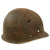 Original U.S. WWII Battle of the Bulge Battlefield Pickup Relic Lot: Battle-Damaged Fixed Bale Front Seam M1 Helmet Shell, Canteen Cup & Utensils - Inert Original Items