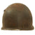 Original U.S. WWII Battle of the Bulge Battlefield Pickup Relic Lot: Battle-Damaged Fixed Bale Front Seam M1 Helmet Shell, Canteen Cup & Utensils - Inert Original Items