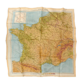 Original U.S. WWII Airborne “Zones of France” D-Day Rayon Escape Map with Miniature Compass - Dated March 1944 - IS9 WEA - 22 1/2" x 24"