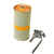 Original U.S. WWII Inert M18 Cylinder Yellow Smoke Gas Grenade with M200A1 Fuse in Husk Container - Dated 1943 Original Items