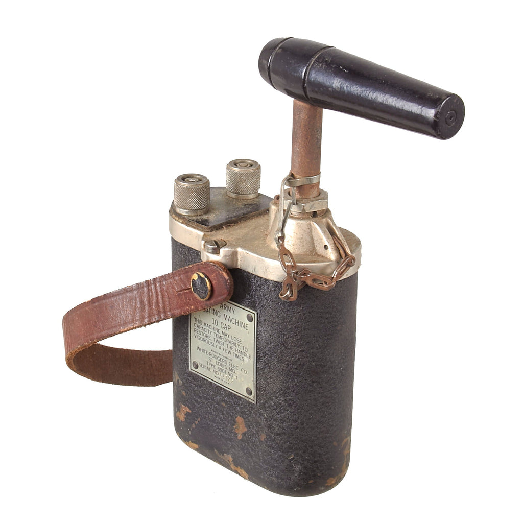 Original U.S. WWII D-Day Army 10 Cap Blasting Machine by White-Rodgers Electric Co. with Post-War Company Logo - Demolition Team Original Items