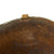 Original U.S. WWII Relic M1 Fixed Bale Front Seam Helmet Shell with Khaki & Brass Chinstrap Purportedly Recovered Near Bastogne Original Items