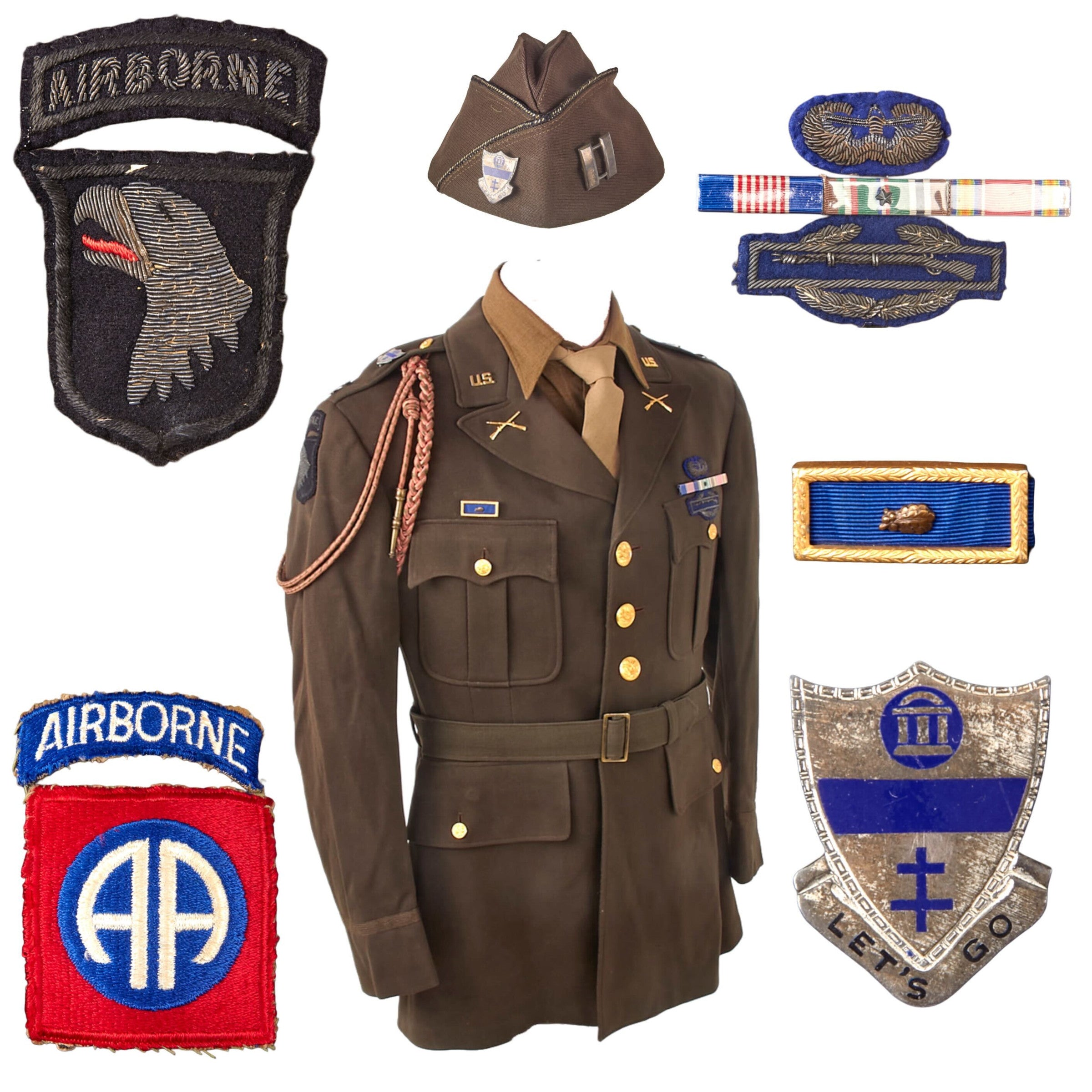 Original U.S. WWII 101st Airborne with British-Made Type B-4 Bullion 1 – International Military Antiques