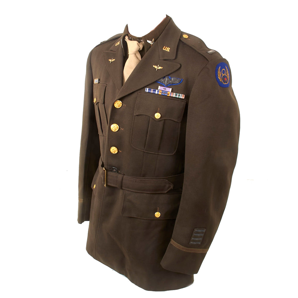 Original U.S. WWII 8th Air Force Bombardier’s Uniform Group with Bullion Theater-Made Insignia - Distinguished Flying Cross Recipient Lieutenant M.L. Pierce Original Items