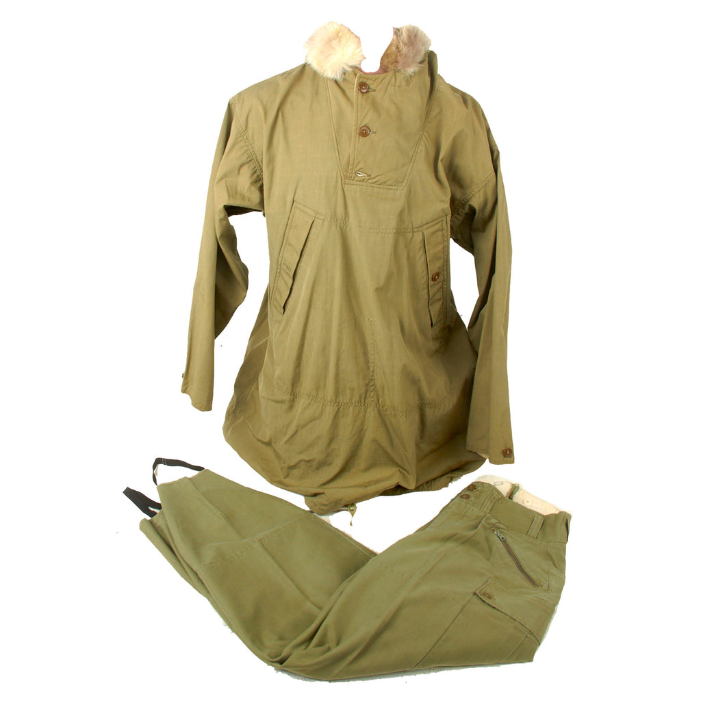 Original U.S. WWII Mountain Troops Parka with Coyote Fur Lined Hood & Trousers - Size Medium - Dated 1942 Original Items