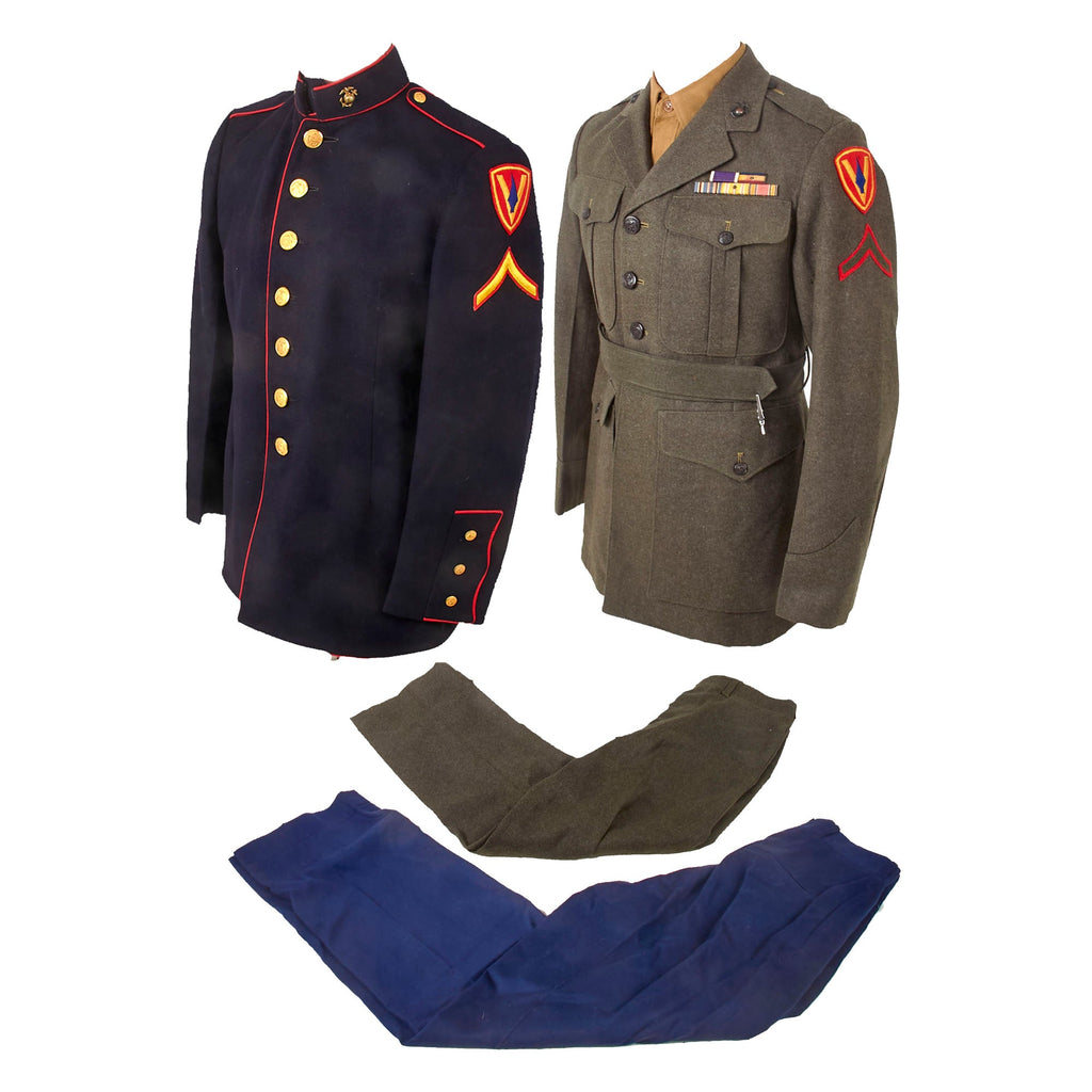 Original U.S. WWII Iwo Jima USMC Killed in Action Uniform Grouping of Alexander Radisa, Weapons Company, 28th Marines, 5th Marine Division with Folder of Research Original Items