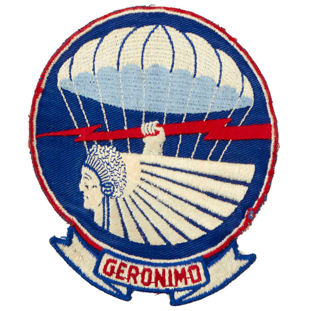 Original U.S. WWII 501st Parachute Infantry Regiment Pocket Patch - Geronimo - Extremely Rare Original Items