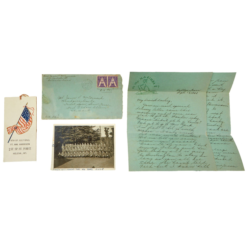 Original U.S. WWII First Special Service Force Photo & Letter Group - Corporal James P. McCormack FSSF Original Items