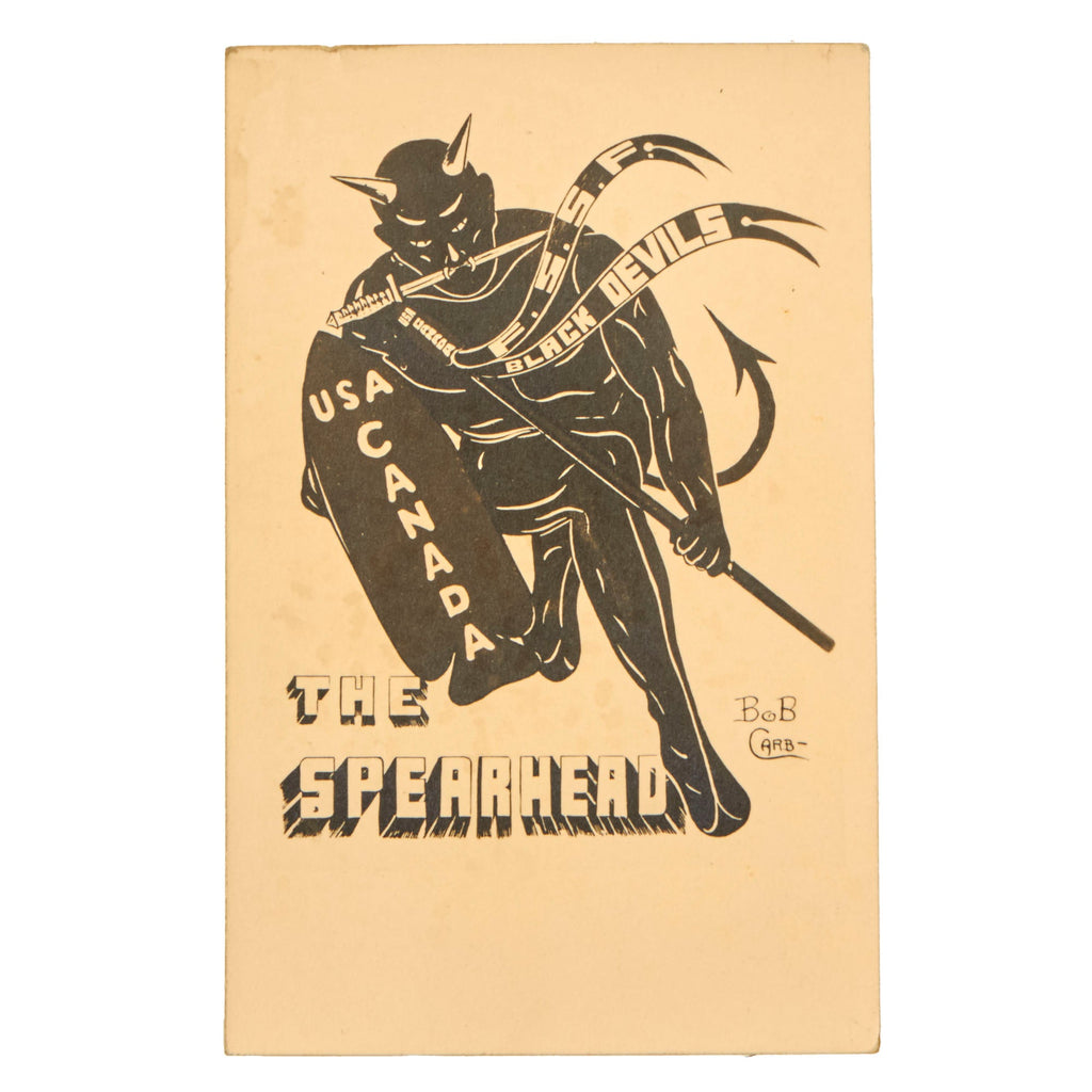 Original U.S. WWII FSSF 1st Special Service Force “Black Devils” Blank Postcard by Bob Carb Original Items