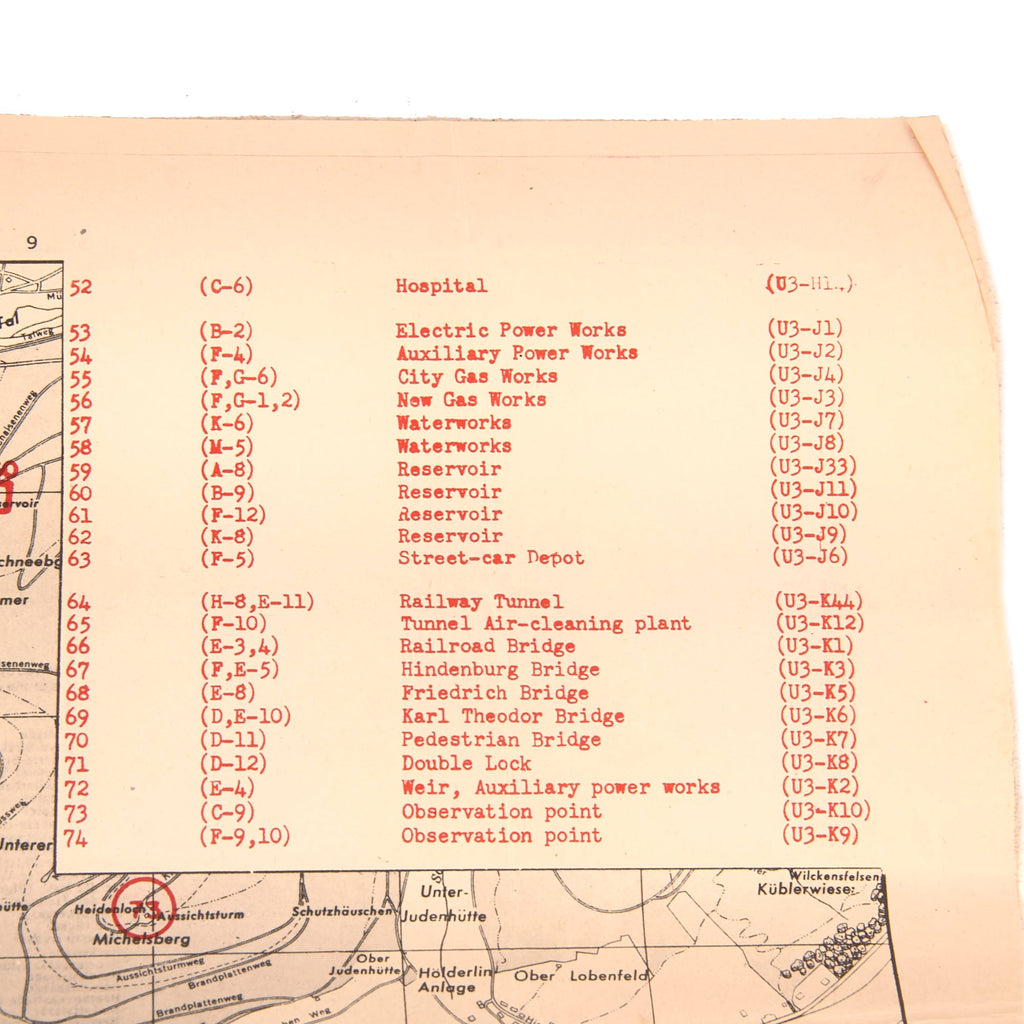 Original U.S. WWII Jeep Canvas Roll Map Case with Map of Heidelberg Sh ...